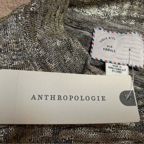 NWT Anthropologie Postmark Mock Neck Metallic Shimmer Sleeveless Top - size XS - Picture 10 of 13